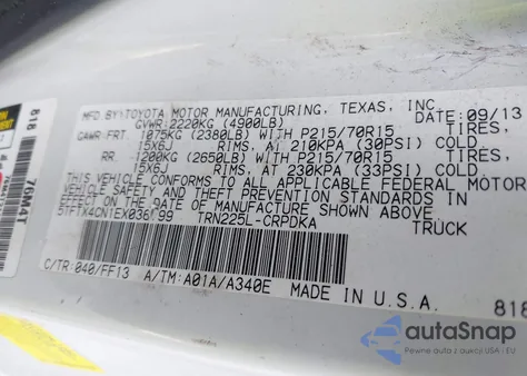 2014 Toyota Tacoma from USA, damaged, VIN 5TFTX4CN1EX036799
